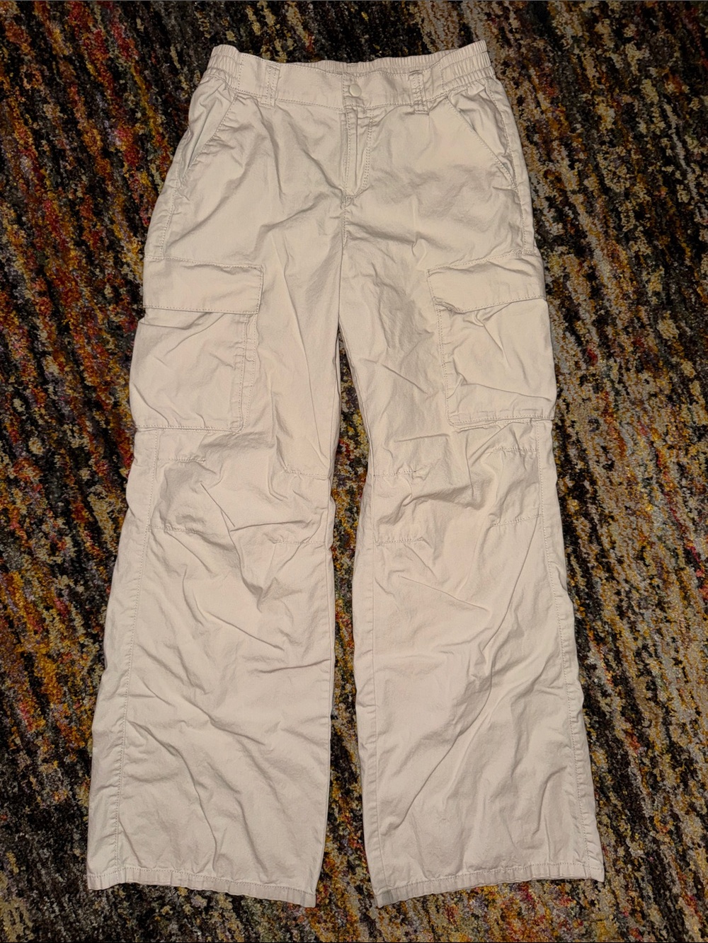 Flare Cargo Pants in Light Beige 2